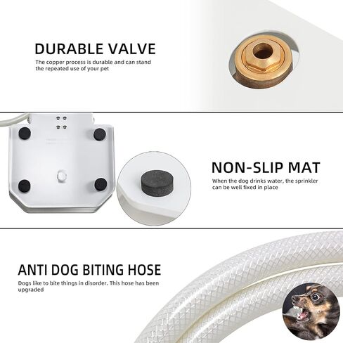 Videosystem Dog Fountain Dog Sprinkler، مياه الشرب للكلاب في الهواء الطلق، خطوة على، من السهل شرب مخلب المنشط، المياه العذبة، قوي، سهل الاستخدام، توفير تيار مستمر، وشملت Y الفاصل in Kuwait