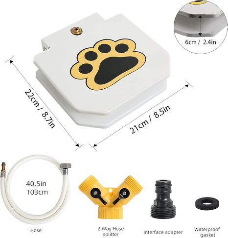 Videosystem Dog Fountain Dog Sprinkler، مياه الشرب للكلاب في الهواء الطلق، خطوة على، من السهل شرب مخلب المنشط، المياه العذبة، قوي، سهل الاستخدام، توفير تيار مستمر، وشملت Y الفاصل in Kuwait