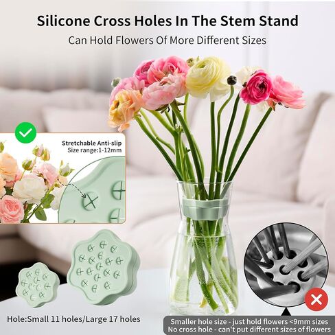 Spiral Ikebana Stem Holder for Flowers - 2 Pack Flower Arranger Twist, DIY Bouquet Twister Floral grid for Vase, Silicone Flower Arrangement Holder with Twist Ring, Flower Frog Stem Holders (Blue) in Saudi Arabia