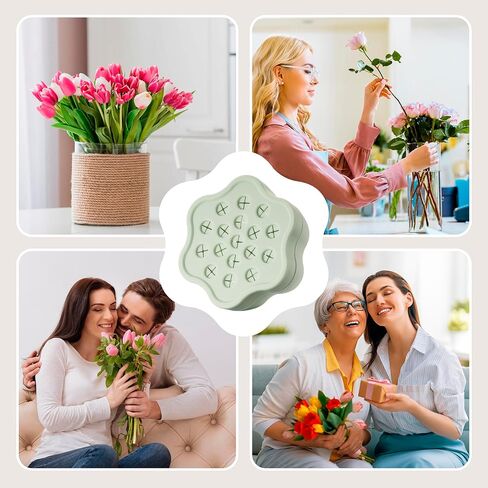 Spiral Ikebana Stem Holder for Flowers - 2 Pack Flower Arranger Twist, DIY Bouquet Twister Floral grid for Vase, Silicone Flower Arrangement Holder with Twist Ring, Flower Frog Stem Holders (Blue) in Saudi Arabia