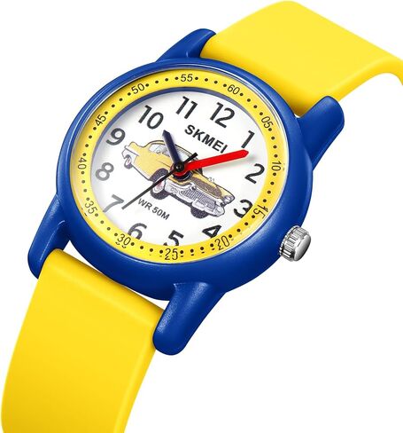 ساعة Tonnier لوقت الدراسة بطباعة كرتونية للبنات والأولاد - للأولاد والبنات من سن 3 إلى 10 سنوات in Kuwait