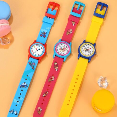 ساعة Tonnier لوقت الدراسة بطباعة كرتونية للبنات والأولاد - للأولاد والبنات من سن 3 إلى 10 سنوات in Kuwait