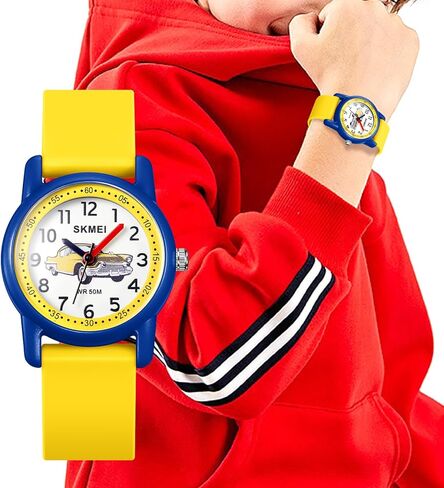 ساعة Tonnier لوقت الدراسة بطباعة كرتونية للبنات والأولاد - للأولاد والبنات من سن 3 إلى 10 سنوات in Kuwait