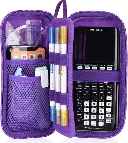 ZUJFPL EVA Hard Case Compatible with Texas Instruments TI-Nspire CX II/TI-NSPIRE CX-II CAS,Portable Case for TI-84 Plus/TI-84 Plus CE/TI-83 Plus/TI-85/TI-89 Color Graphing Calculator. (Black) in Saudi Arabia