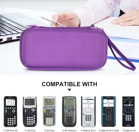 ZUJFPL EVA Hard Case Compatible with Texas Instruments TI-Nspire CX II/TI-NSPIRE CX-II CAS,Portable Case for TI-84 Plus/TI-84 Plus CE/TI-83 Plus/TI-85/TI-89 Color Graphing Calculator. (Black) in Saudi Arabia