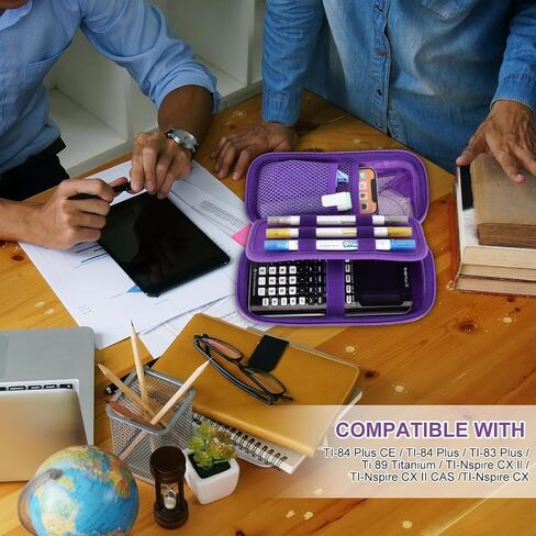 ZUJFPL EVA Hard Case Compatible with Texas Instruments TI-Nspire CX II/TI-NSPIRE CX-II CAS,Portable Case for TI-84 Plus/TI-84 Plus CE/TI-83 Plus/TI-85/TI-89 Color Graphing Calculator. (Black) in Saudi Arabia