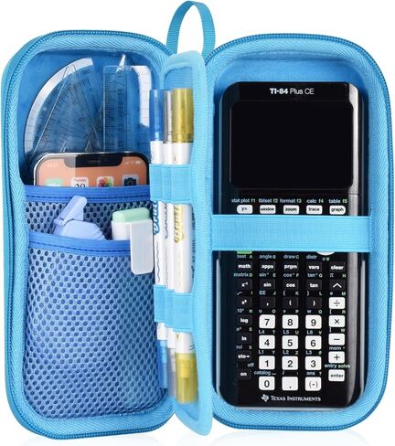 ZUJFPL EVA Hard Case Compatible with Texas Instruments TI-Nspire CX II/TI-NSPIRE CX-II CAS,Portable Case for TI-84 Plus/TI-84 Plus CE/TI-83 Plus/TI-85/TI-89 Color Graphing Calculator. (Black) in Saudi Arabia