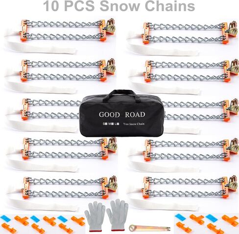 AISSINY Snow Chains for Cars,Anti-Skid Universal Tire Chains for Pickup Trucks SUVS,Tyre Security Chain,Tire Snow Chains for Width 165-265mm 10 PCS in Saudi Arabia