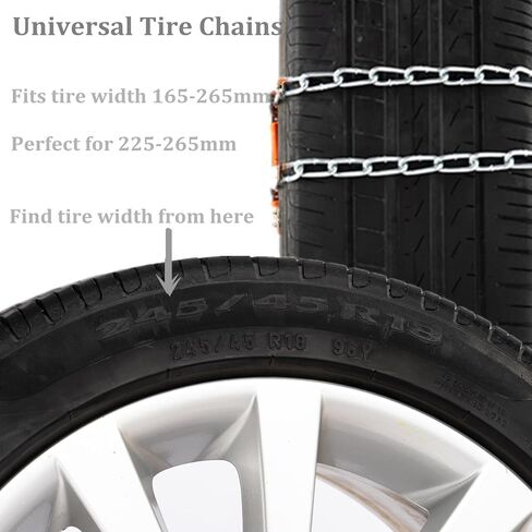 AISSINY Snow Chains for Cars,Anti-Skid Universal Tire Chains for Pickup Trucks SUVS,Tyre Security Chain,Tire Snow Chains for Width 165-265mm 10 PCS in Saudi Arabia