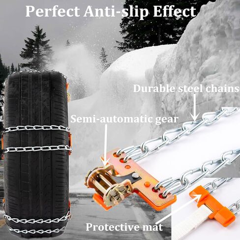 AISSINY Snow Chains for Cars,Anti-Skid Universal Tire Chains for Pickup Trucks SUVS,Tyre Security Chain,Tire Snow Chains for Width 165-265mm 10 PCS in Saudi Arabia