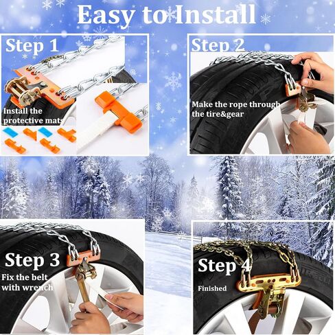 AISSINY Snow Chains for Cars,Anti-Skid Universal Tire Chains for Pickup Trucks SUVS,Tyre Security Chain,Tire Snow Chains for Width 165-265mm 10 PCS in Saudi Arabia