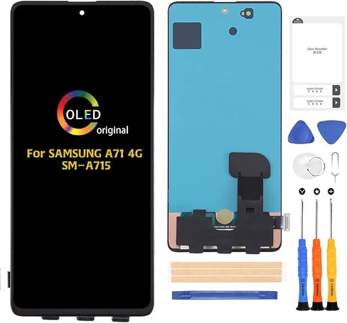 A-Mind لهاتف Samsung Galaxy A71 4G SM-A715 (OLED، حجم كبير) استبدال الشاشة A715F، A715F/DS، A715F/DSN/A715W/A715X شاشة LCD تعمل باللمس، مجموعة كاملة من أدوات إصلاح التجميع، مع أدوات in Saudi Arabia