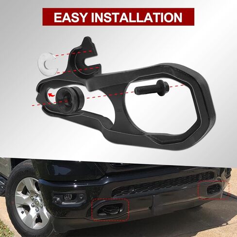 خطافات سحب متينة أمامية للسيارة من AUTOBABA متوافقة مع 2019 2020 2021 2022 دودج رام 1500 DT استبدال # 82215268AB (أحمر) in Saudi Arabia