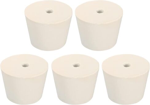 MECCANIXITY Rubber Tapered Plug 15mm to 20mm with 8mm Hole Test Tubes Bungs Stopper White for Lab Home 5 Pieces in Saudi Arabia