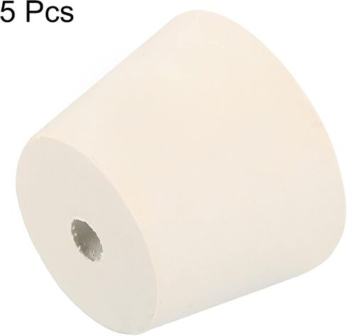 MECCANIXITY Rubber Tapered Plug 15mm to 20mm with 8mm Hole Test Tubes Bungs Stopper White for Lab Home 5 Pieces in Saudi Arabia