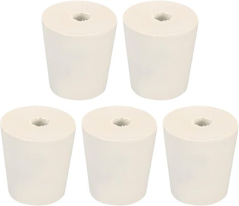 MECCANIXITY Rubber Tapered Plug 15mm to 20mm with 8mm Hole Test Tubes Bungs Stopper White for Lab Home 5 Pieces in Saudi Arabia