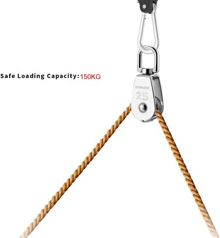 Davias 2Pcs 25MM Single Pulley Block in 304 Stainless Steel M25 Pulley Roller Loading 400kg - Silver in Saudi Arabia