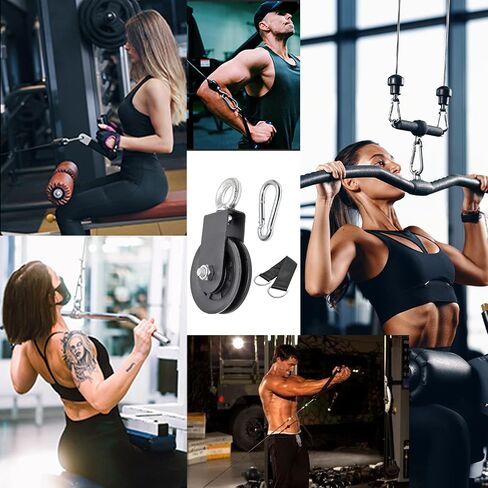 بكرة كابل دوارة 360 درجة من Uenhoy مع أشرطة تعليق وحلقة تسلق، عجلة جر صامتة 330 رطل لنظام البكرة LAT، مكعبات رفع مرفقة بنفسك، معدات الصالة الرياضية المنزلية، 3.54 بوصة/90 مم in Saudi Arabia