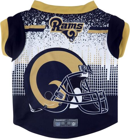 تي شيرت Littlearth للجنسين للبالغين من الدوري الوطني لكرة القدم الأمريكية Los Angeles Rams Performance للحيوانات الأليفة، لون الفريق، X-Small in Kuwait