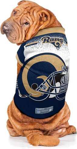 تي شيرت Littlearth للجنسين للبالغين من الدوري الوطني لكرة القدم الأمريكية Los Angeles Rams Performance للحيوانات الأليفة، لون الفريق، X-Small in Kuwait