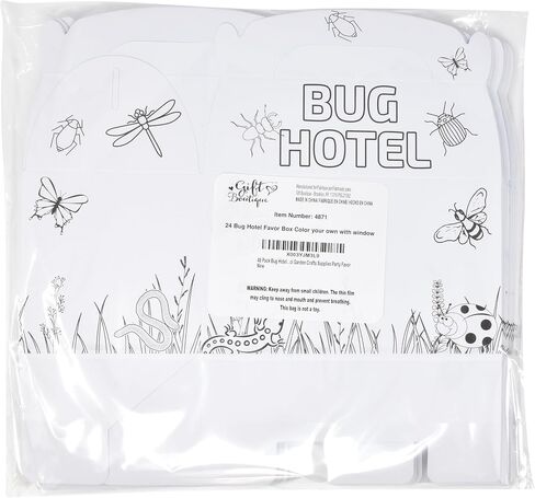 Gift Boutique 24 Pack Bug Hotel Color Your Own Cardboard Box for Bugs Catchers Critters Collection & Insect Research Gable Box Container with Window for Kid School Garden Crafts Supplies Party Favor in Saudi Arabia