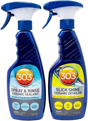 303 Spray & Rinse Ceramic Sealant – Quick Ceramic Coating – Water-Activated SiO2 Formula – 6 Months of Protection – Water Repellent Ceramic Spray – Easy to Use – 16 Oz (Pack of 1) (30262) in Saudi Arabia