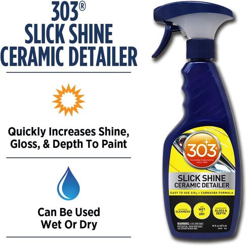 303 Spray & Rinse Ceramic Sealant – Quick Ceramic Coating – Water-Activated SiO2 Formula – 6 Months of Protection – Water Repellent Ceramic Spray – Easy to Use – 16 Oz (Pack of 1) (30262) in Saudi Arabia
