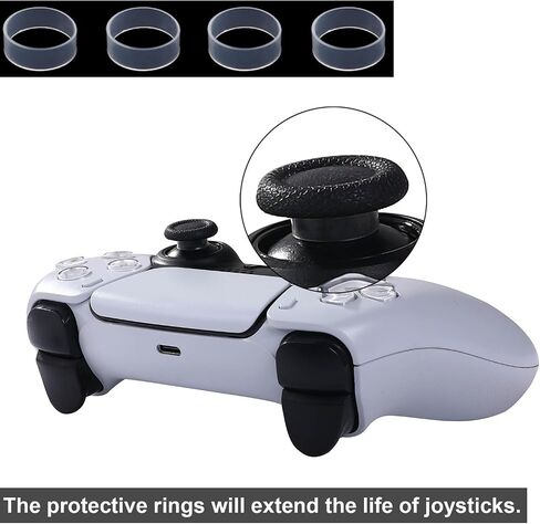 Ikpek 8 عبوات سوداء بديلة من عصا التحكم DualSense PS5، عصا التحكم التناظرية المخصصة لوحدة تحكم Playstation 5 in Kuwait