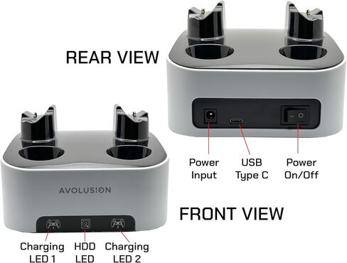 محرك الأقراص الصلبة الخارجي للألعاب Avolusion D200 سعة 3 تيرابايت USB 3.0 مع محطة شحن وحدة التحكم لوحدة تحكم ألعاب PS5 - ضمان لمدة عامين in Saudi Arabia