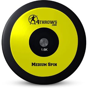 Medium Spin Competition Discus for Track & Field, High School, College, Men & Women — 75% Rim Weight, IAAF World Athletics Certified with Free Carry Bag, Neon Yellow and Black in Kuwait