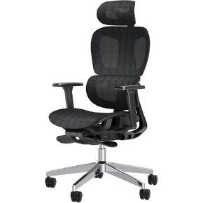 PatioMage Ergonomic Office Chair, Big and Tall Desk Chair with Adjustable Lumbar Support & Seat Depth, High Back Computer Chair, Swivel Mesh Chairs with Wheels for Home Office, Black in Saudi Arabia