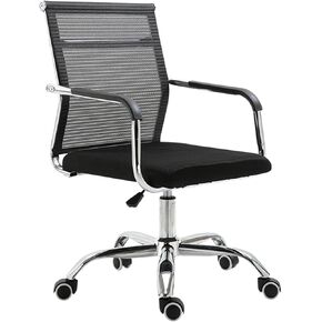 Ergonomic Mesh Office Chair with Lumbar Support, Swivel Task Computer Chair with Latex Cushion & PU Wheels for Study, Home, or Conference Room(C) in Saudi Arabia