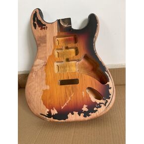 Electric Guitar Body Mahogany Wood ST Style DIY Guitar Body Humbucker/Single/Humbucker Candy Apple Red. in Saudi Arabia