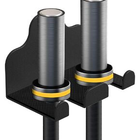 Olympic Barbell Hanger, Garage Gym Bar Wall Rack, Vertical Barbell Wall Mount, Black Heavy-Duty Support Barbell Holder, Space Saving Commercial or Home Gym Accessory, Holds Under 33mm Bar Size in Saudi Arabia