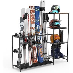 Freestanding Ski Rack, Ski Storage Rack w/Width-Adjustable Bars, Ski & Snowboard Rack Organizer for Garage, Home in Saudi Arabia