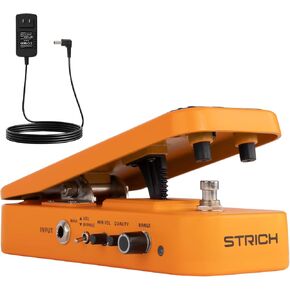 STRICH SW-2 Guitar Wah & Volume Pedal with a Power Supply, 2 in 1 Combo Effects Pedal for Electric Guitar, Vintage Wah Tone with Active Volume Control, Full-Size Lightweight Design in Saudi Arabia