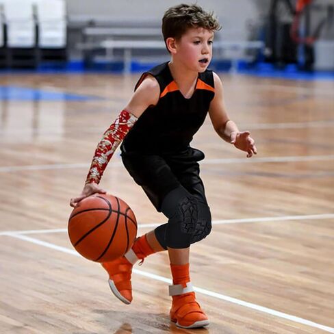 Knee Pads Wrestling Short Compression Knee Sleeve, 2 Pcs Basketball Volleyball Football Knee Pads Sleeve for Youth Adult Kids (Black, Small) in Saudi Arabia