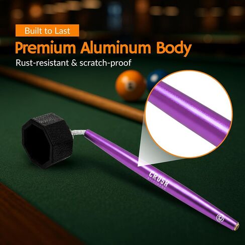 حامل طباشير ألومنيوم من Crush Billiards - علبة طباشير مثمنة لطباشير Predator 1080 - تصميم مطور بطول إضافي ووزن متوازن - ملحق بلياردو غير مغناطيسي للاعبي البلياردو والمحترفين in Kuwait