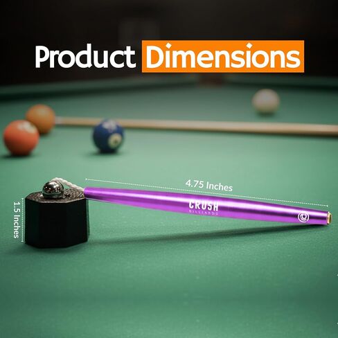 حامل طباشير ألومنيوم من Crush Billiards - علبة طباشير مثمنة لطباشير Predator 1080 - تصميم مطور بطول إضافي ووزن متوازن - ملحق بلياردو غير مغناطيسي للاعبي البلياردو والمحترفين in Kuwait