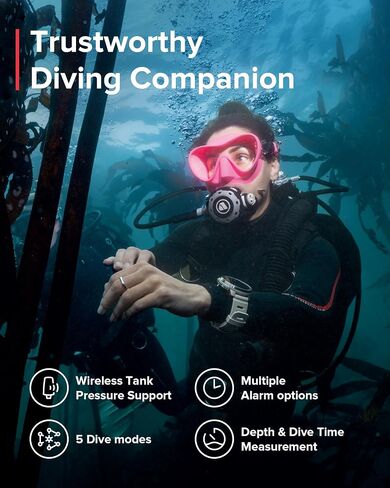 ساعة SUUNTO Ocean Dive للكمبيوتر والرياضة، شاشة AMOLED، مقاومة للماء حتى 100 متر، نظام تحديد المواقع العالمي مزدوج التردد، خريطة غير متصلة بالإنترنت، 95+ رياضة، تتبع جودة HRV والنوم، عمر البطارية 40 ساعة في وضع الغوص in Kuwait
