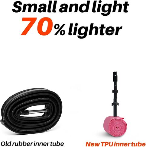 NPY 2 Pack 700C Bike Inner Tubes 18-32C, TPU Lightweight Tube with 45mm/65mm/85mm Metal Presta Valve, Removable Core for Road Bikes Resistant Bicycle Tube for Road, All-Road & Gravel Bikes in Kuwait