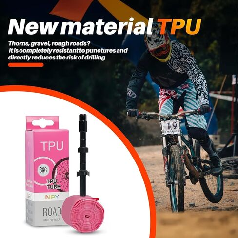 NPY 2 حزمة من الأنابيب الداخلية للدراجة 700C 18-32C، أنبوب خفيف الوزن من مادة TPU مع صمام بريستا معدني 45 مم/65 مم/85 مم، قلب قابل للإزالة لدراجات الطريق المقاومة لأنبوب الدراجة للطرق، جميع الطرق والدراجات الحصوية in Kuwait