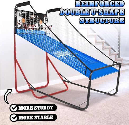 Basketball Arcade Game,Height Adjustable Basketball Shooting Game with 8 Game Modes, Arcade Sounds,4 Balls, Air Pump, LED Display,Foldable Indoor Basketball Games for All Players in Saudi Arabia