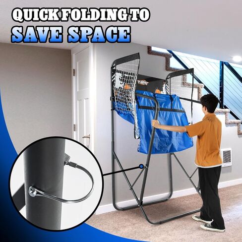 Basketball Arcade Game,Height Adjustable Basketball Shooting Game with 8 Game Modes, Arcade Sounds,4 Balls, Air Pump, LED Display,Foldable Indoor Basketball Games for All Players in Saudi Arabia