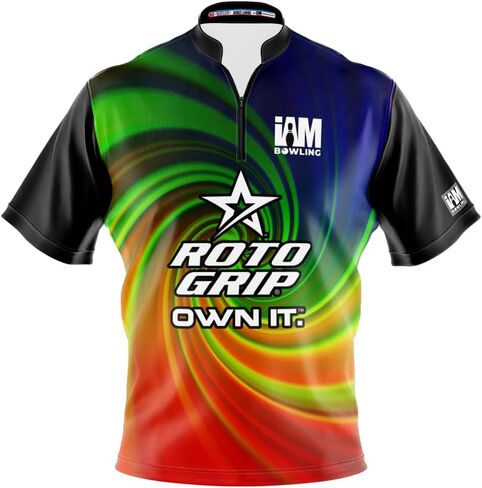 Logo Infusion I AM Bowling Jersey Short Sleeve Sash Collar 2183-RG Made in USA ROTO Grip in Saudi Arabia