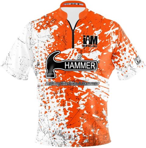 Logo Infusion I AM Bowling Jersey Short Sleeve Sash Collar 2221-HM Made in USA Hammer in Saudi Arabia