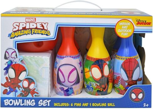 Marvel Spidey and His Amazing Friends Bowling Set for Kids - 6 Pins and Ball in Saudi Arabia