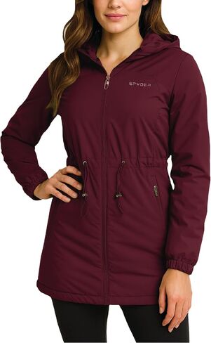 Spyder Womens Puffer Jacket - Long Length Midweight Wind and Water Resistant Outerwear - Insulated Puffer Jackets for Women in Saudi Arabia