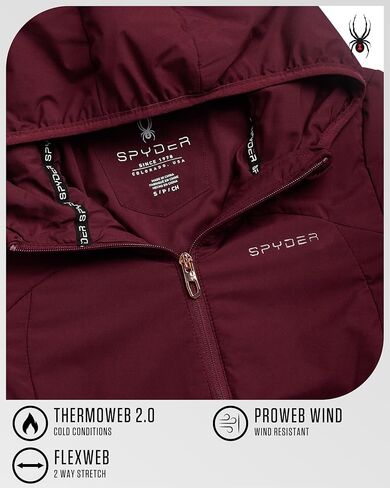 Spyder Womens Puffer Jacket - Long Length Midweight Wind and Water Resistant Outerwear - Insulated Puffer Jackets for Women in Saudi Arabia