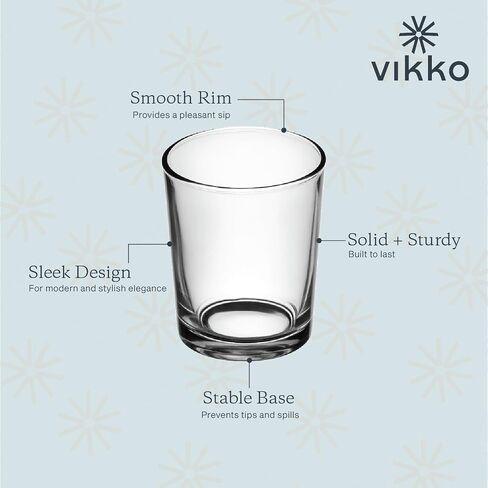 Vikko Small Orange Fruit Juice Glasses, 5 oz, Set of 6, Durable Glass Tumblers, Dishwasher Safe in Saudi Arabia
